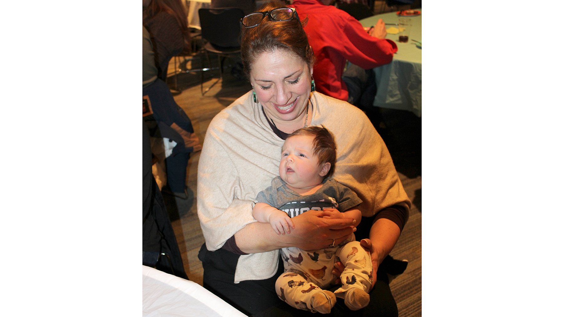 Baby Jesse and his great-aunt Deitz at the 2024 Hotdish Hoedown.
