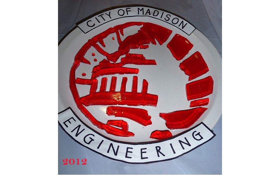 2012 City of Madison Engineering with logo in red jell-o